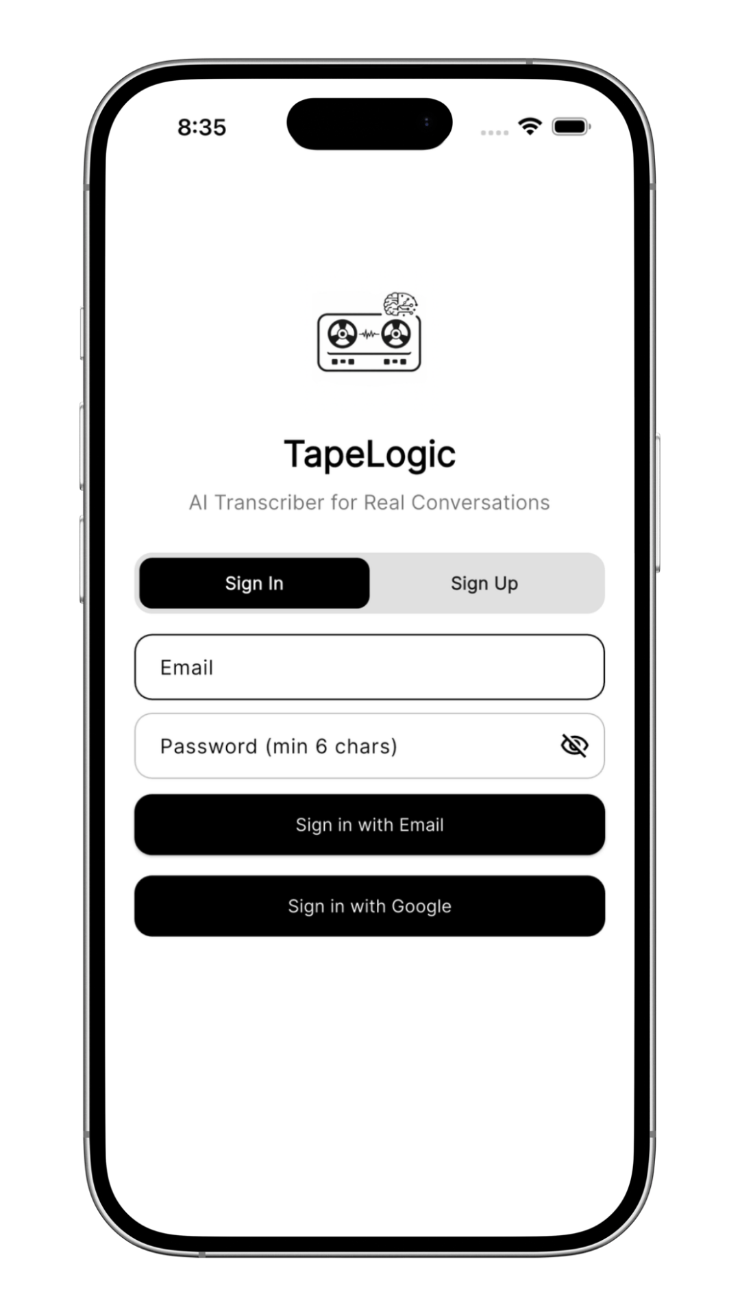 tapelogic sign up